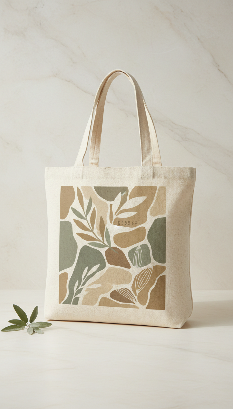 Canvas tote bag with original artwork
